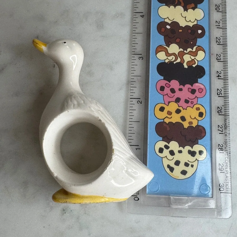 Ron Gordon Duck Napkin Holder‎ Ceramic White Yellow Vintage Kitchen Decor